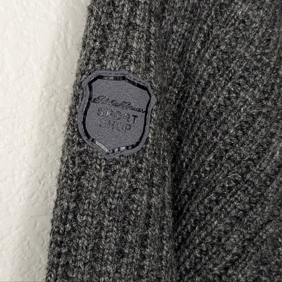 Eddie‎ Bauer Fisherman Sweater Grey Wool Blend Men's L - Picture 12 of 13